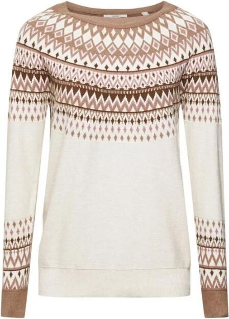 Esprit Ronde Hals Sweater Sand Multicolor Dames - Foto 2