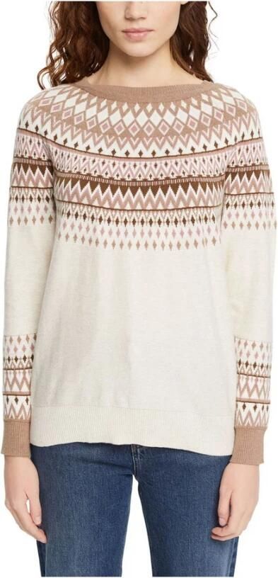 Esprit Ronde Hals Sweater Sand Multicolor Dames - Foto 3