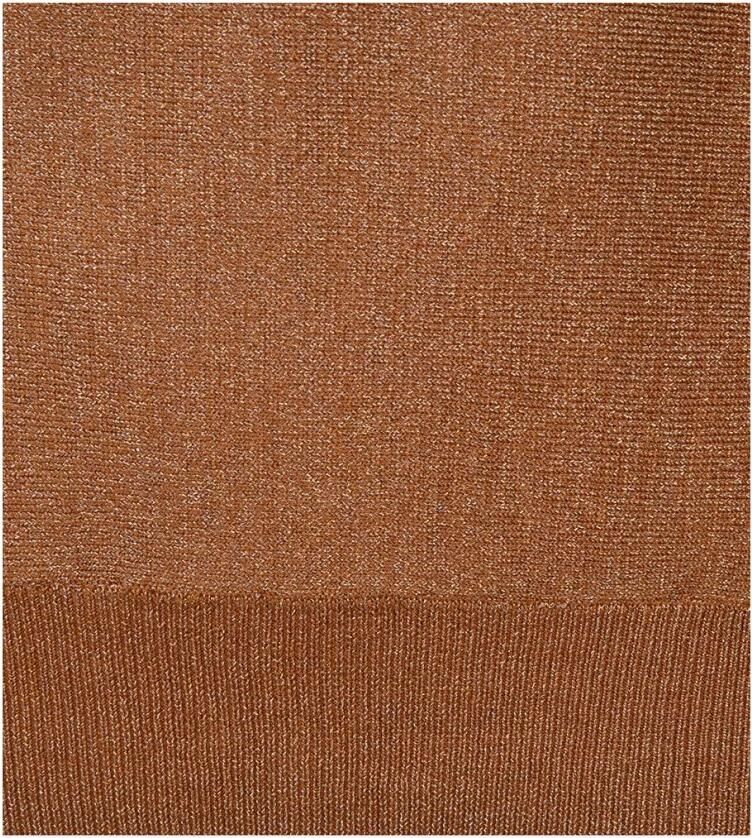 Esqualo Batwing Lurex Trui Karamel Brown Dames
