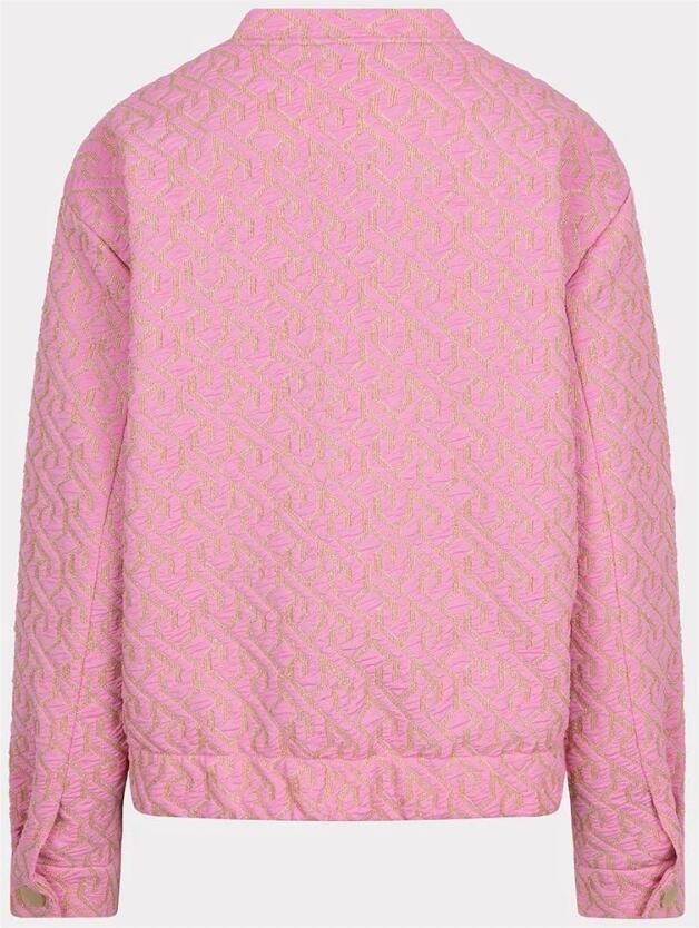 Esqualo Bomber Jacquard Jas in Roze Pink Dames - Foto 3