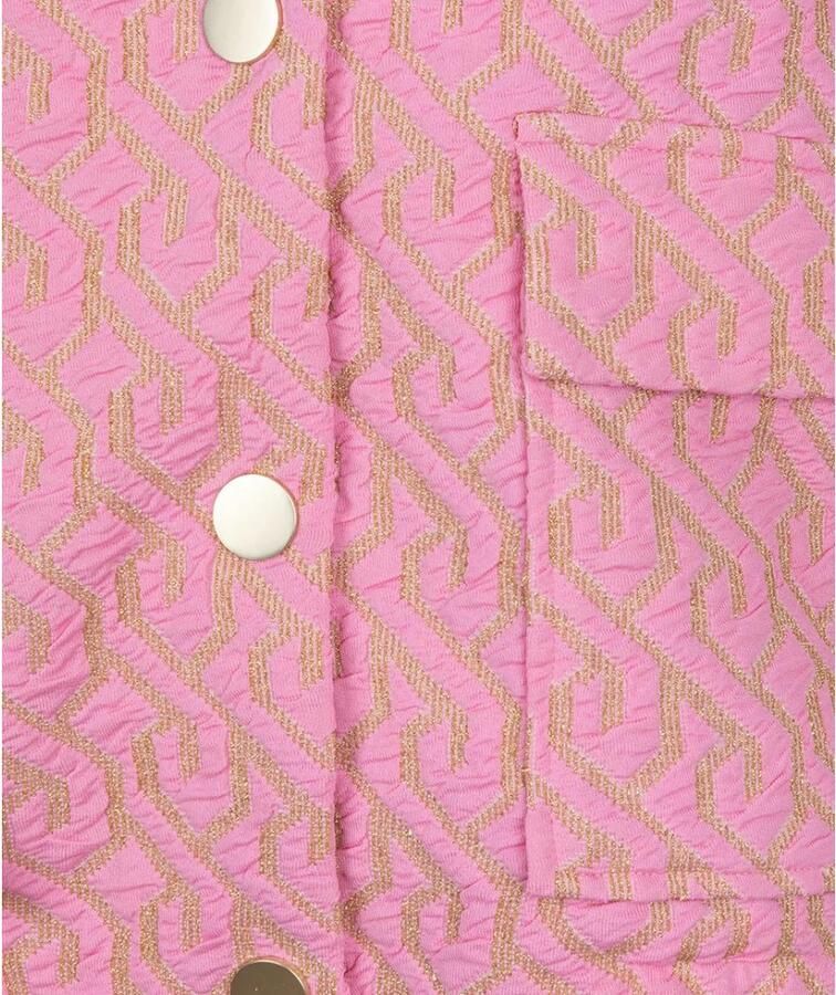Esqualo Bomber Jacquard Jas in Roze Pink Dames - Foto 2