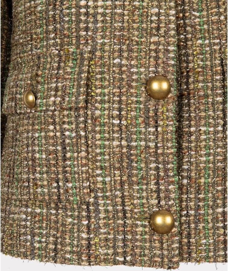 Esqualo Tweed Blazer Multi Color Green Dames