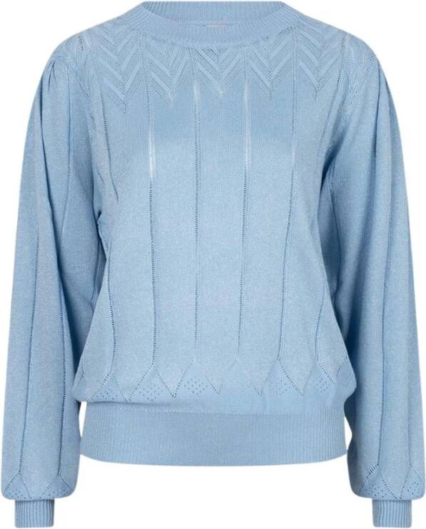 Esqualo pullover Lurex fancy Sp23.31001 600 Blauw Dames