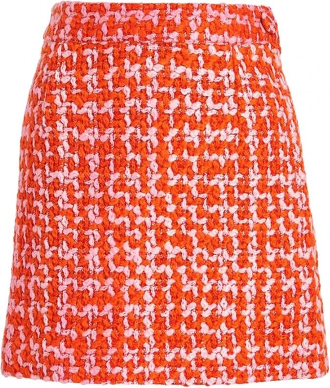 Essentiel Antwerp Enorme Oranje Wolmix Tweed Minirok Oranje Dames