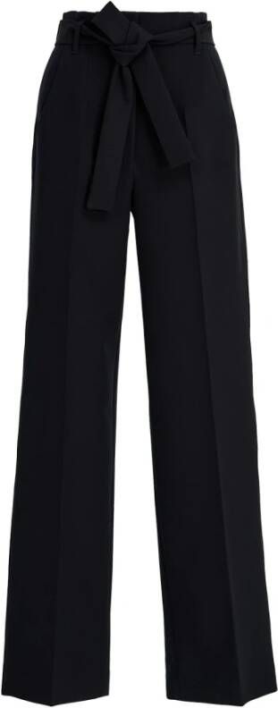 Essentiel Antwerp Zwarte broek met hoge taille en riem Zwart Dames