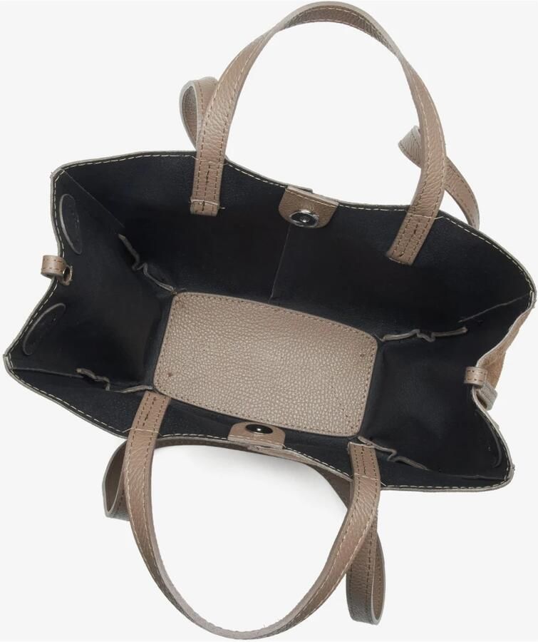 Estro Beige Handtas voor Vrouwen met Lange Handvatten in Premium Italiaans Velours Beige Dames - Foto 2