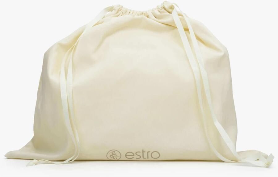 Estro Beige Handtas voor Vrouwen met Lange Handvatten in Premium Italiaans Velours Beige Dames - Foto 6