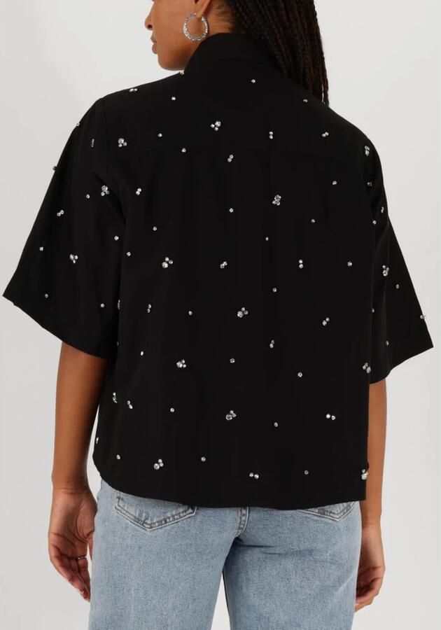 Est'Seven Zwarte Blouse met Strass-steentjes Black Dames - Foto 2