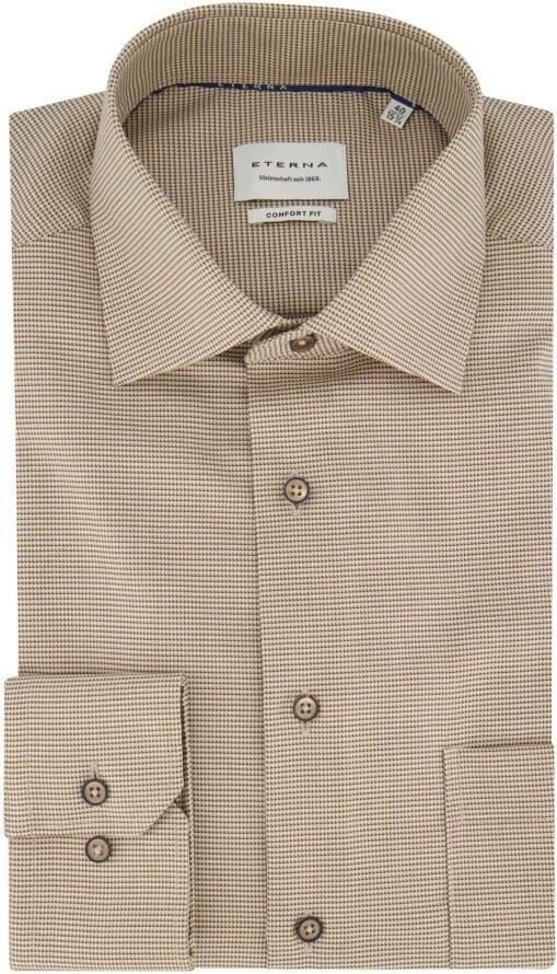 Eterna Overhemd met lange mouwen Comfort fit NON IRON (strijkvrij)
