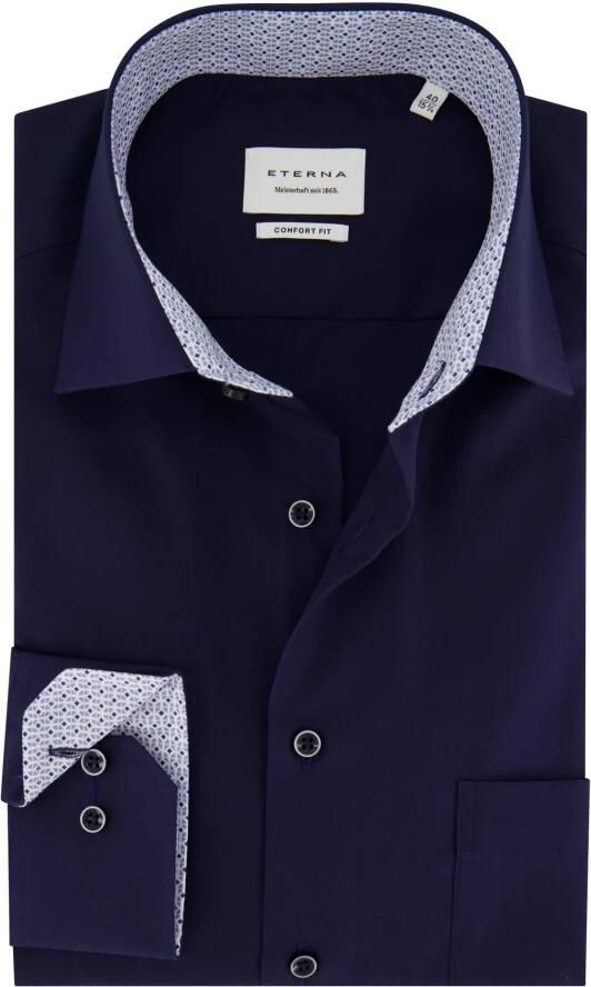 Eterna Overhemd met lange mouwen Comfort fit NON IRON (strijkvrij)