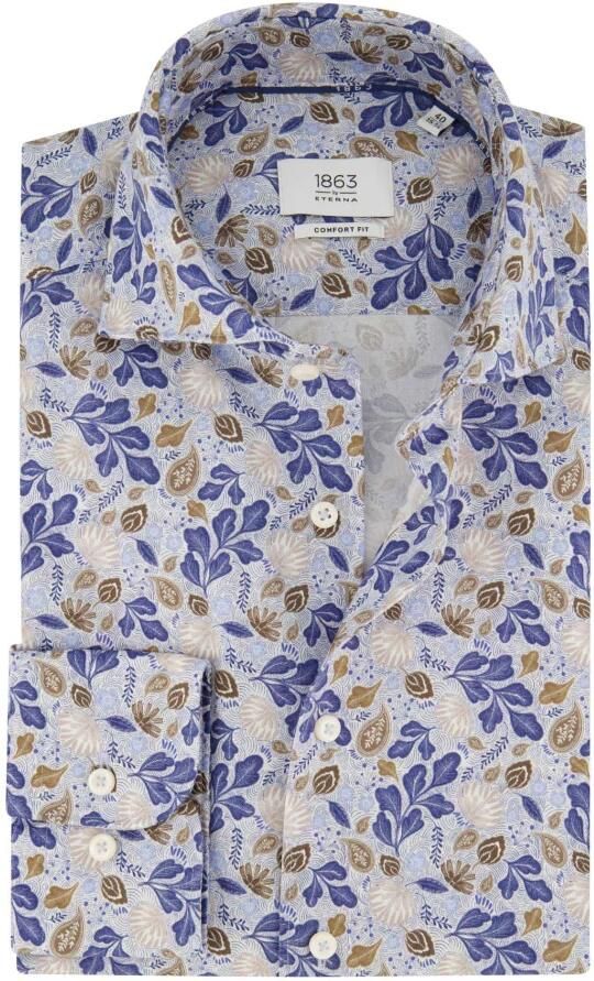 Eterna Blauwe Overhemdjurk van Katoen Blue Heren