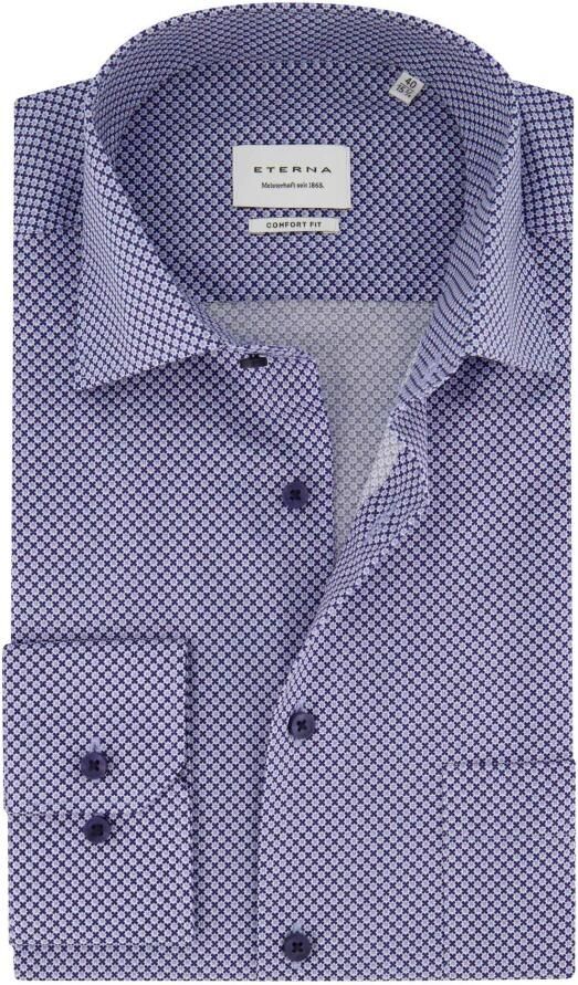 Eterna Comfort fit zakelijk overhemd met all-over motief