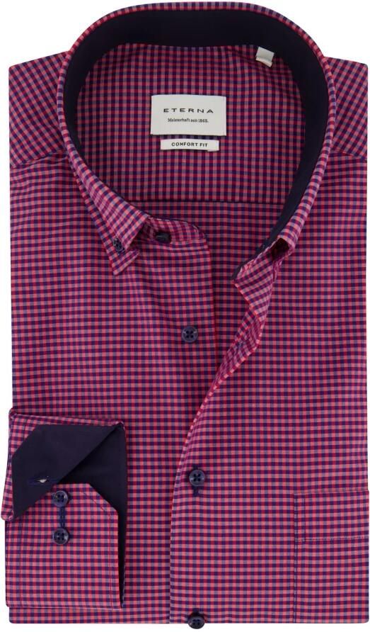 Eterna Overhemd met lange mouwen Comfort fit NON IRON (strijkvrij)