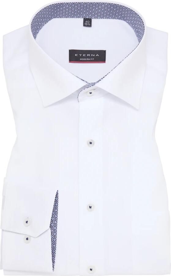 Eterna Klassiek Poplin Overhemd met Moderne Pasvorm White Heren - Foto 6