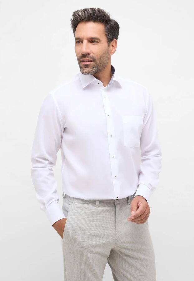 Eterna Klassiek Poplin Overhemd met Moderne Pasvorm White Heren - Foto 3