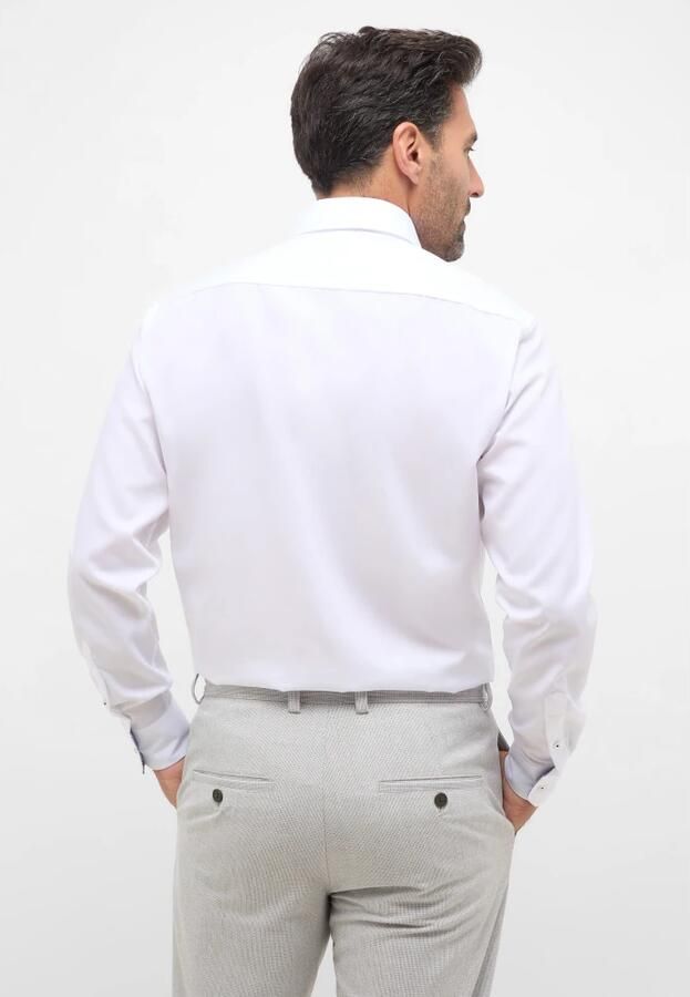 Eterna Klassiek Poplin Overhemd met Moderne Pasvorm White Heren - Foto 4