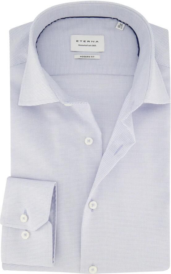 Eterna Lichtblauw Business Overhemd Modern Fit Multicolor Heren