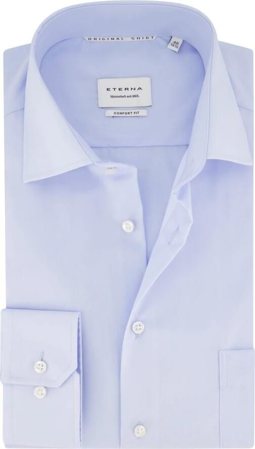 Eterna Lichtblauwe Business Overhemdjurk Blue Heren