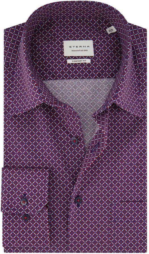 Eterna Comfort fit zakelijk overhemd met all-over motief