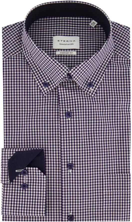 Eterna Overhemd met lange mouwen Comfort fit NON IRON (strijkvrij)