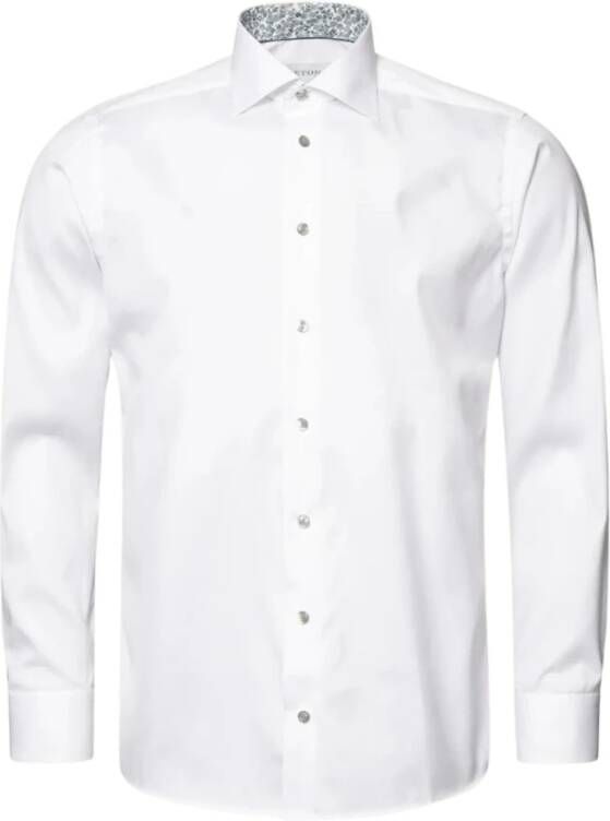 Eton Wit Overhemd met Klassieke Kraag en Button Down White Heren