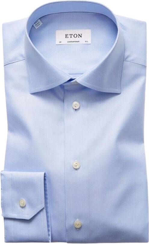 Eton Blauw Overhemd Stijlvol en Comfortabel Blauw Heren