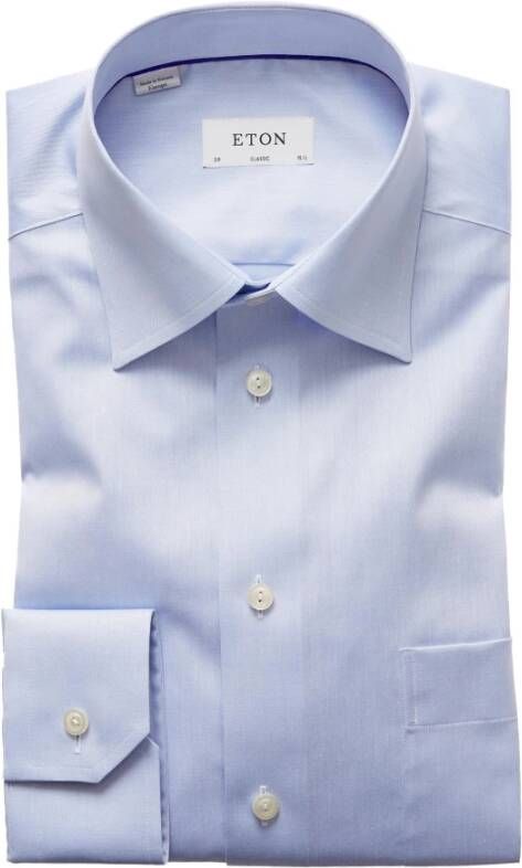 Eton Klassiek Fit Formeel Overhemd Blue Heren