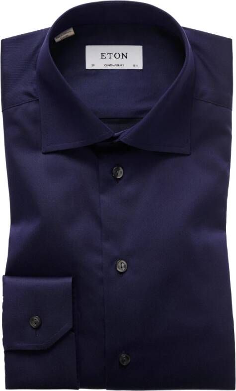 Eton contemporary fit overhemd Blauw Heren