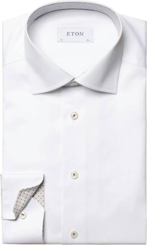 Eton Formeel wit overhemd met extra lange mouw White Heren