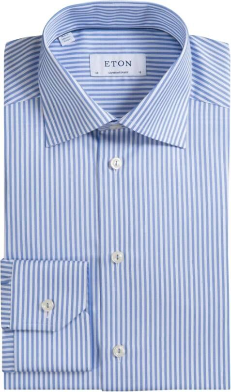 Eton Contemporary overhemd Blauw Heren