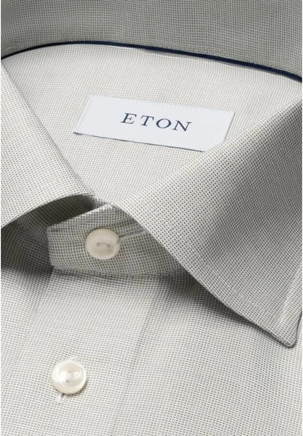 Eton Beige Twill Lange Mouw Overhemden Beige Heren - Foto 2
