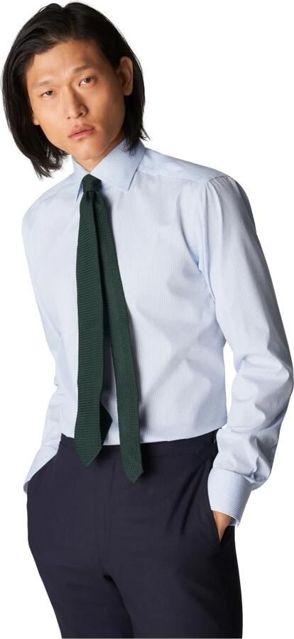 Eton 100% katoenen business overhemd slim fit lichtblauw met streep - Foto 10