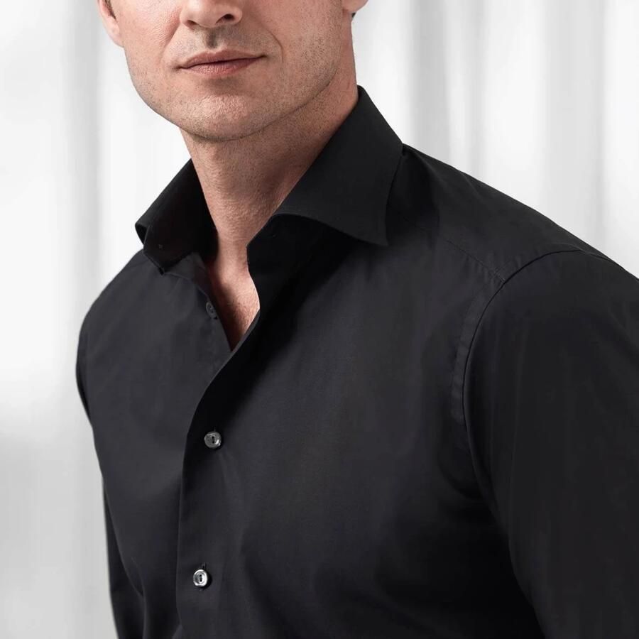 Eton Moderne Zwarte Signature Twill Overhemd Black Heren - Foto 4