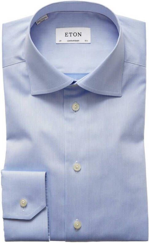 Eton Lichtblauwe Signature Twill Slim Overhemd Blue Heren