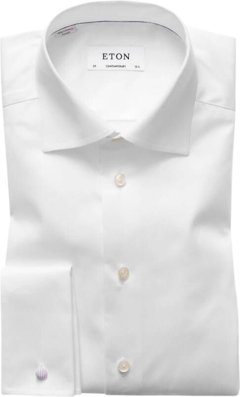 Eton Moderne Franse Manchet Signature Twill Overhemd White Heren