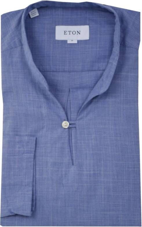 Eton Normaal Overhemd Blauw Heren