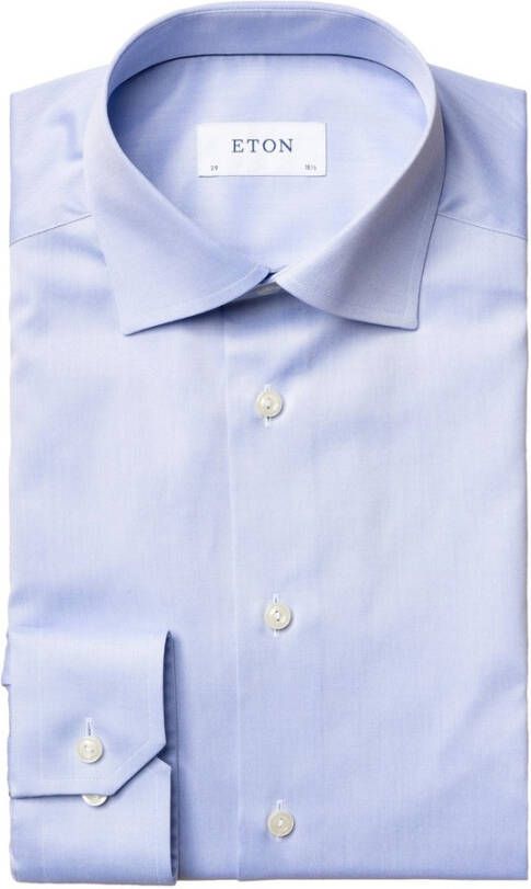 Eton Lichtblauwe Signature Twill Slim Overhemd Blue Heren