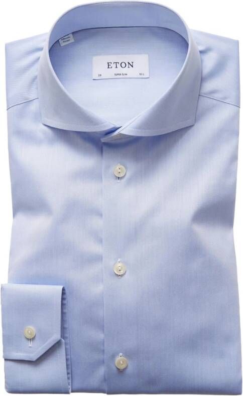 Eton overhemd mouwlengte 7 Contemporary Fit normale fit lichtblauw effen katoen