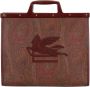 ETRO Totes & shoppers Love Trotter Shopper Leather Red in bruin - Thumbnail 8