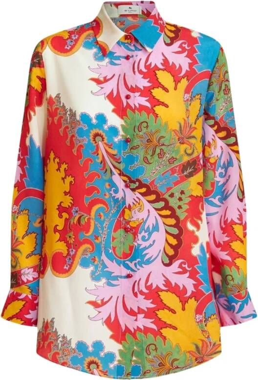 ETRO Bedrukt crêpe shirt Rood Dames