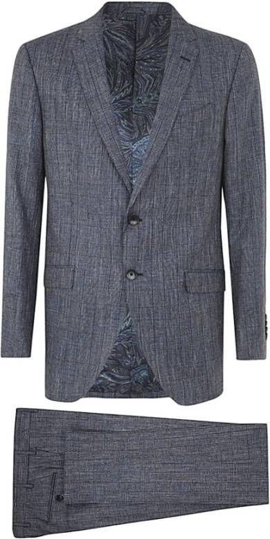 ETRO Blauw Pak voor Heren Blauw Heren