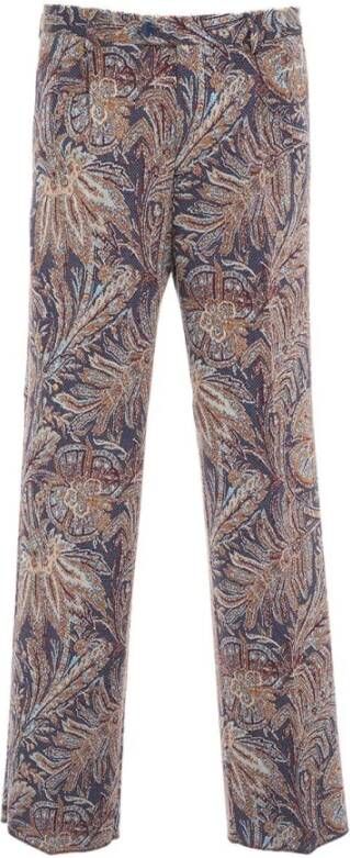 ETRO Blauwe Jacquardbroek voor heren Blauw Heren