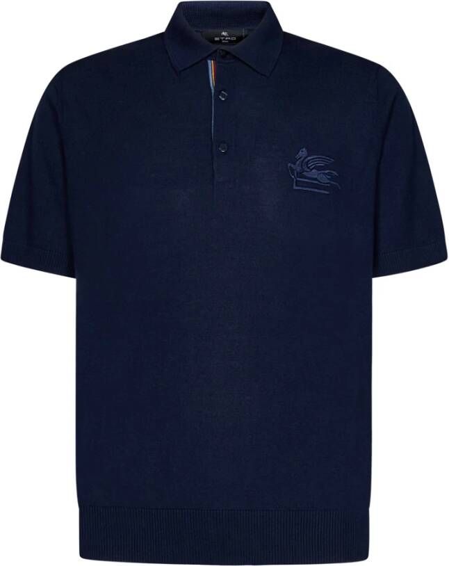ETRO Blauwe T-shirts en Polos met Pegasus Logo Blauw Heren