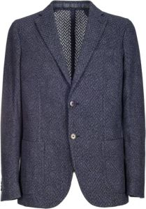 ETRO Regular Fit Blazers 100% Katoen Blauw Heren