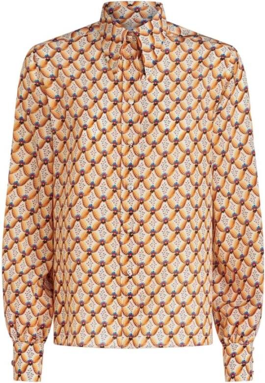 ETRO Bloemenprint zijden overhemd Oranje Dames