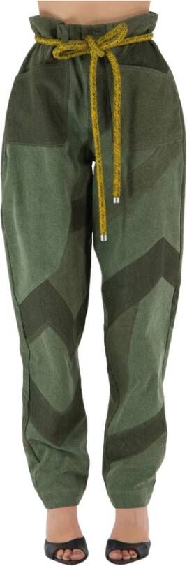 ETRO Leather Trousers Groen Dames