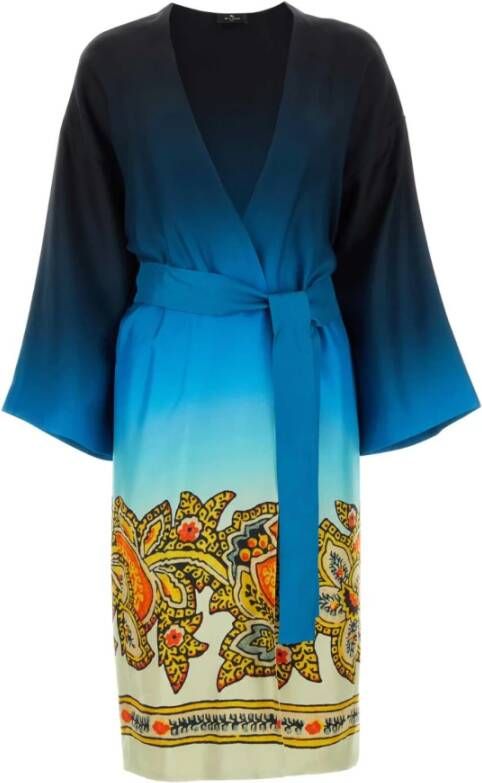 ETRO Gedrukte Twill Kimono Multicolor Dames