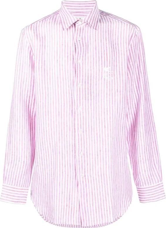 ETRO Casual overhemd Roze Heren
