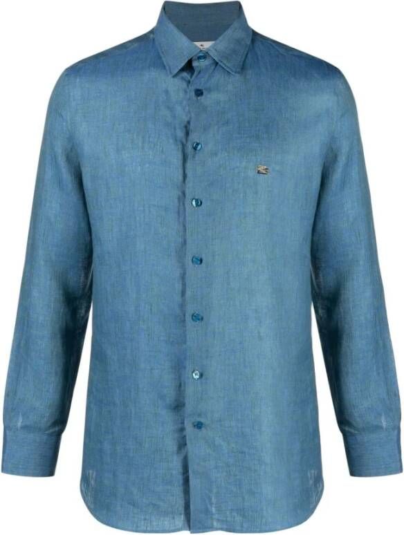 ETRO Casual Shirts Blauw Heren