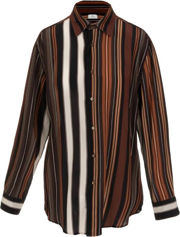 ETRO Casual overhemd Brown Heren